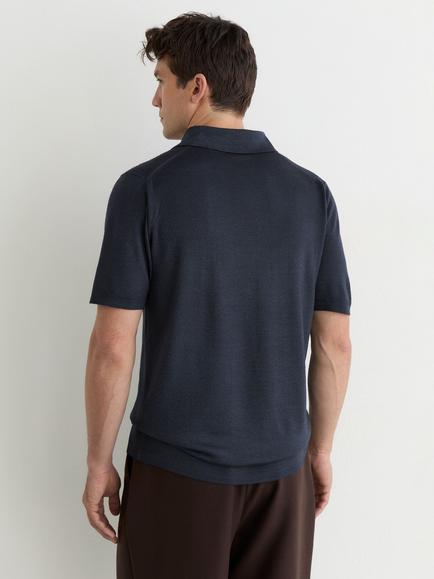 Reiss Rook Wool Polo Shirt - view 2, Navy