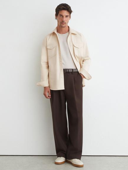 Reiss Astra Stone Cotton Shirt, Stone, Stone
