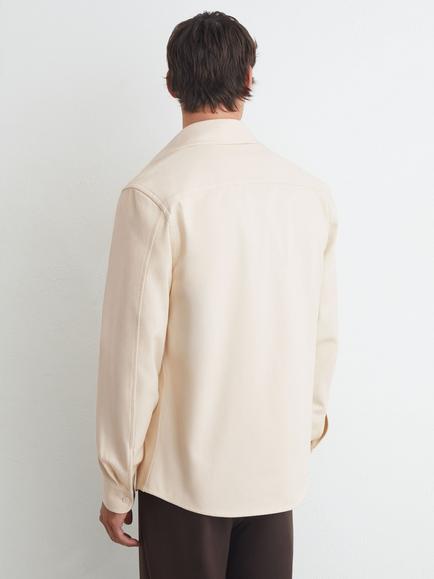 Reiss Astra Stone Cotton Shirt, Stone - view 2, Stone