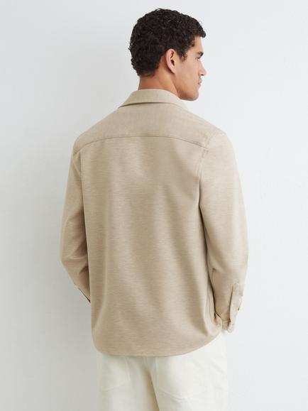 Reiss McShane Wool Blend Shirt, Oatmeal - view 2, Oatmeal