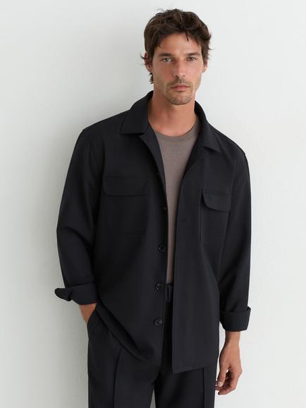 Reiss Peshi Overshirt, Navy