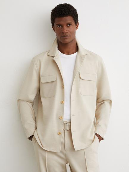 Reiss Peshi Overshirt, Stone
