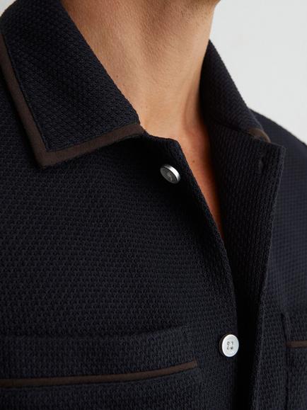 Reiss Weaver Regular Fit Shirt, Navy - view 2, Navy