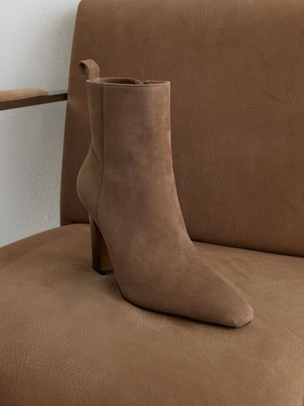 Reiss Blakely Chiselled Toe Suede Ankle Boots, Taupe - view 2, Taupe