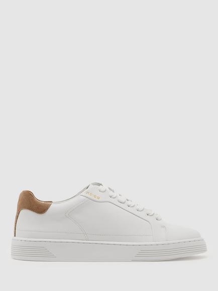 Reiss Jessie Low Top Trainers, White, White
