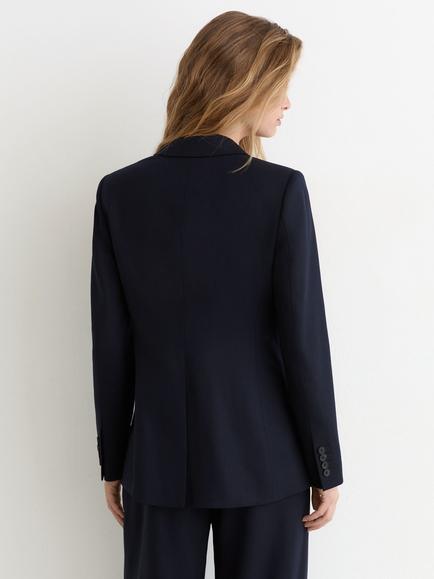 Reiss Solene Wool Blend Double Breasted Blazer, Navy - view 2, Navy