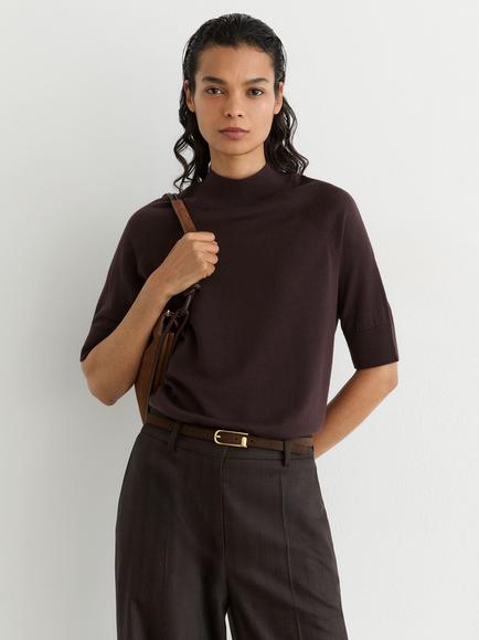 Reiss Sienna Knitted Top, Grape Burgundy, Grape Burgundy