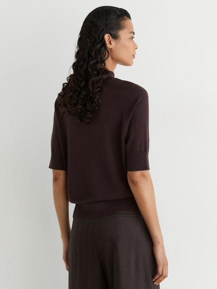 Reiss Sienna Knitted Top, Grape Burgundy - view 2, Grape Burgundy