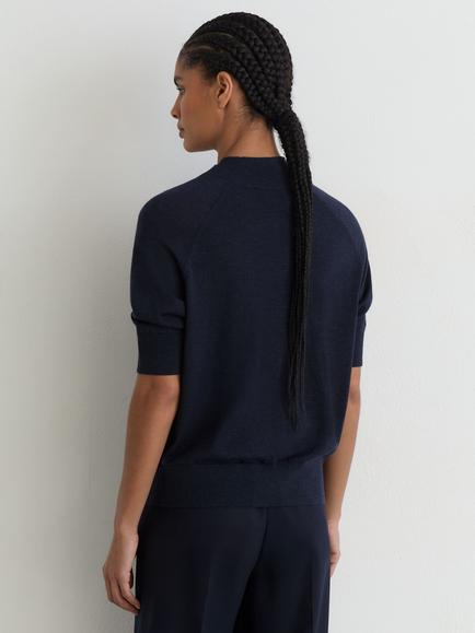 Reiss Sienna Knitted Top, Navy - view 2, Navy