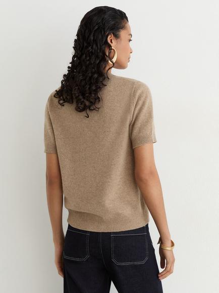 Reiss Stevie Cashmere Top, Neutral - view 2, Neutral