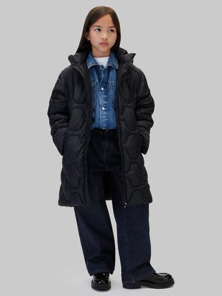 Calvin Klein Kids' Onion Hooded Puffer Coat, Black, Black