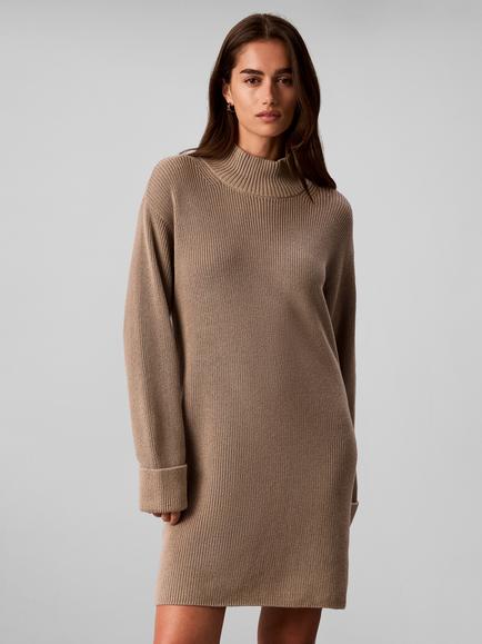 Calvin Klein Relaxed Rib Mini Dress, Natural, Natural