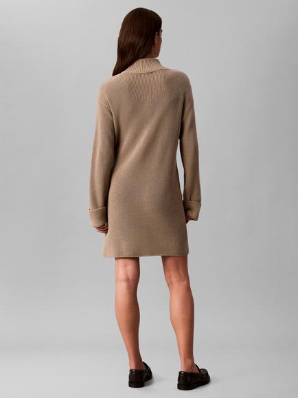 Calvin Klein Relaxed Rib Mini Dress, Natural - view 2, Natural