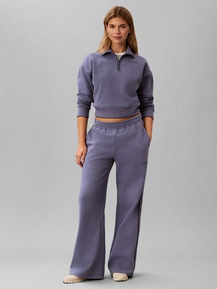 Calvin Klein French Terry Quarter Zip Sweatshirt, Mid Blue, Mid Blue