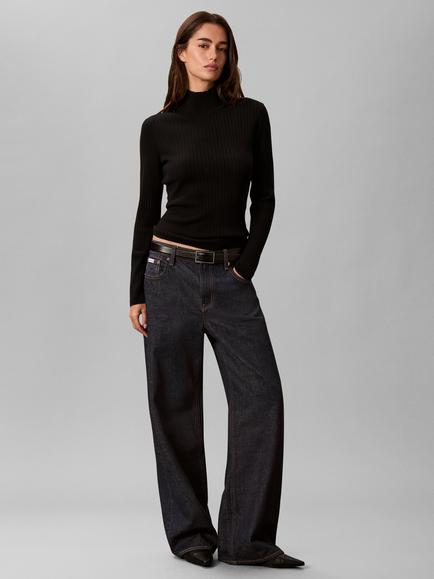 Calvin Klein Merino Wool Turtle Neck Jumper, Black, Black