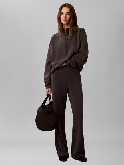 Calvin Klein Smooth Knit Quarter Zip Sweatshirt, Dark Grey