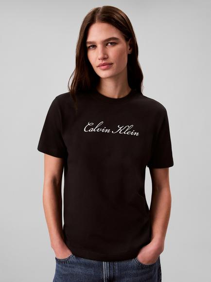 Calvin Klein Classic Script Logo T-Shirt, Black, Black