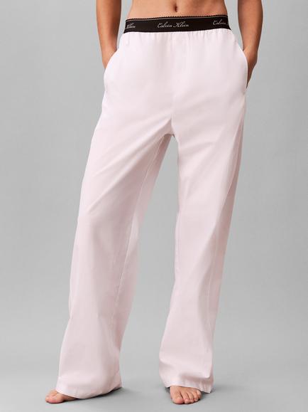 Calvin Klein Cotton Poplin Pyjama Trousers, White, White