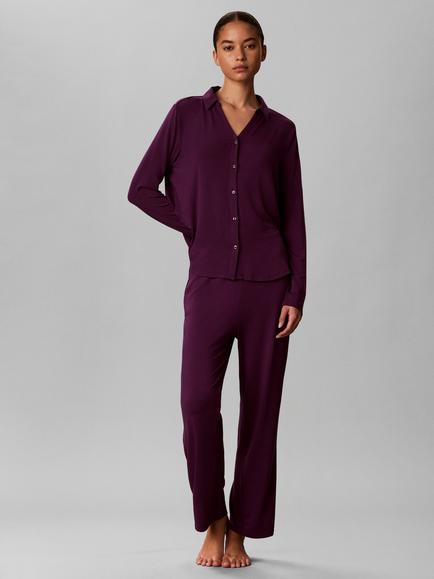 Calvin Klein Ultra Soft Modal Pyjamas, Dark Purple, Dark Purple