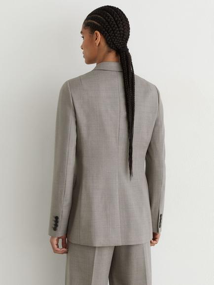 Reiss Darcy Petite Double Breasted Blazer, Light Grey - view 2, Light Grey