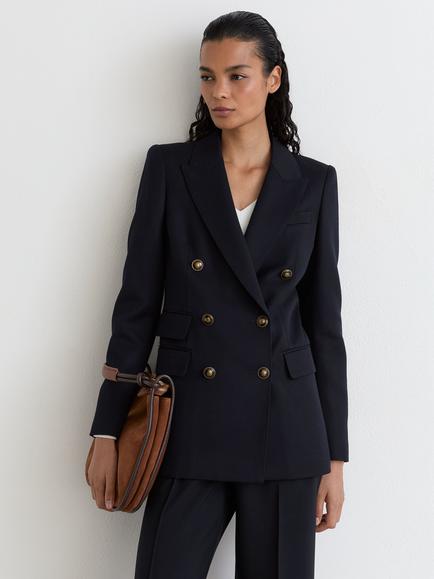 Reiss Petite Lauryn Wool Blend Blazer, Navy, Navy