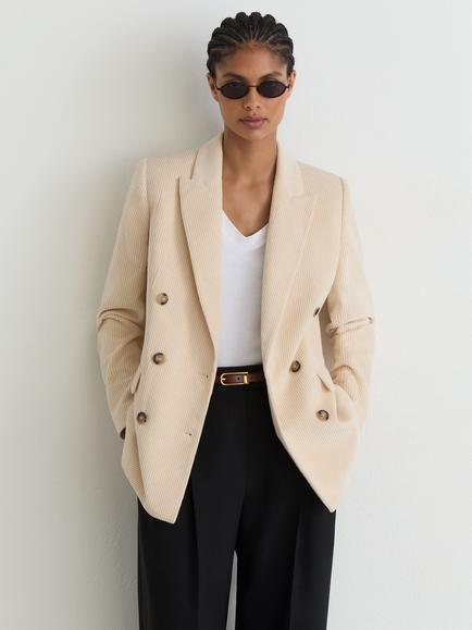 Reiss Petite Sadie Blazer, Cream, Cream