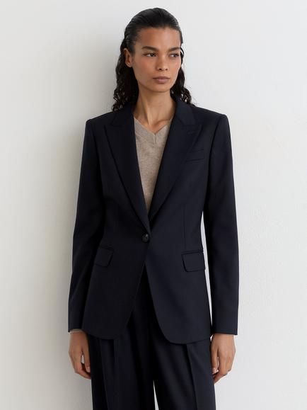 Reiss Petite Solene Wool Blend Single Breasted Suit Jacket, Navy, Navy