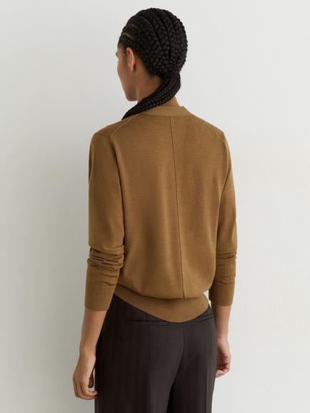 Reiss Simi Wool Cardigan, Camel - view 2, Camel