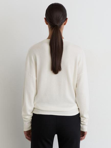 Reiss Colette Reverse Seam Wool Blend Jumper, Ivory - view 2, Ivory