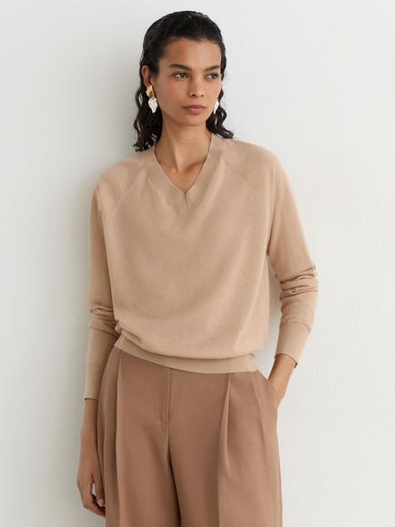 Reiss Paris Merino Wool Jumper, Camel, Camel