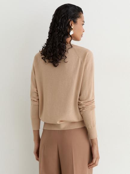 Reiss Paris Merino Wool Jumper, Camel - view 2, Camel