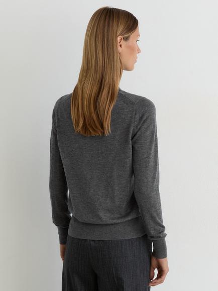 Reiss Sadie Wool Jumper, Charcoal Grey - view 2, Charcoal Grey