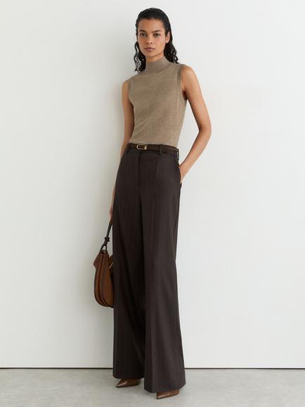 Reiss Evelyn Funnel Neck Merino Wool Tank Top, Neutral - view 2, Neutral