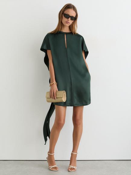 Reiss Alice Cape Detail Mini Dress, Teal Green, Teal Green