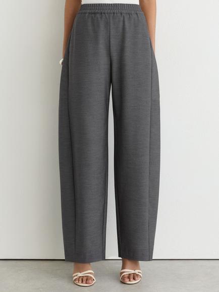 Reiss Elle Petite Barrel Leg Trousers, Grey, Grey