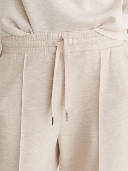 Reiss Jemma Wide Leg Joggers, Neutral Marl - view 2, Neutral Marl