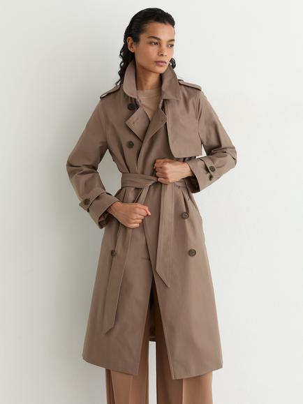 Reiss Tall Azura Longline Trench Coat, Taupe Neutral, Taupe Neutral
