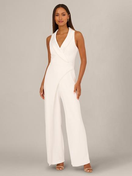 Adrianna Papell Pearl Crepe Jumpsuit, Ivory