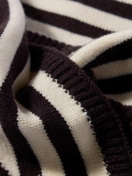 Mint Velvet Striped Knit Neck Scarf, Brown/Multi - view 2, Brown/Multi