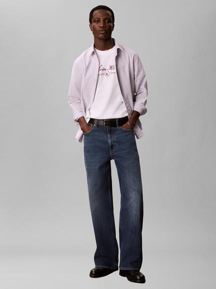 Calvin Klein Cotton Script Logo T-shirt, White, White
