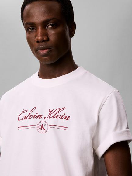 Calvin Klein Cotton Script Logo T-shirt, White - view 2, White