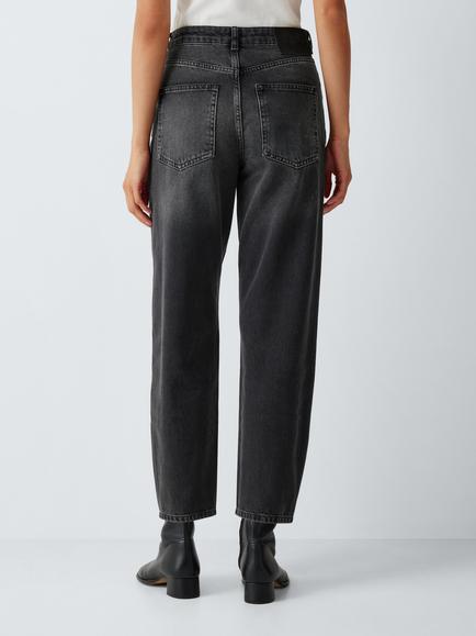 AND/OR Mid Rise Barrel Leg Jeans, Washed Black - view 2, Washed Black