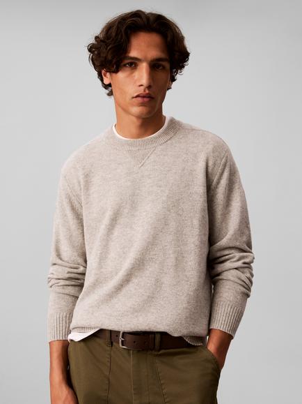 Calvin Klein Merino Wool Jumper, Grey Marl, Grey Marl