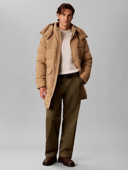 Calvin Klein Hooded Down Puffer Coat, Khaki Umber, Green