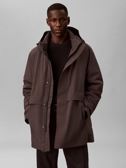 Calvin Klein Heathered Puffer Jacket, Black, Black