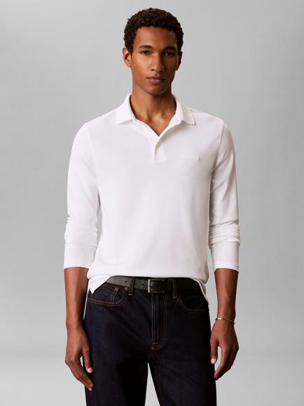 Calvin Klein Slim Supima Polo Shirt, White - view 2, White