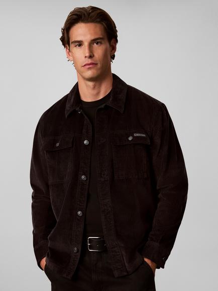 Calvin Klein Cotton Relaxed Corduroy Shirt Jacket, Black