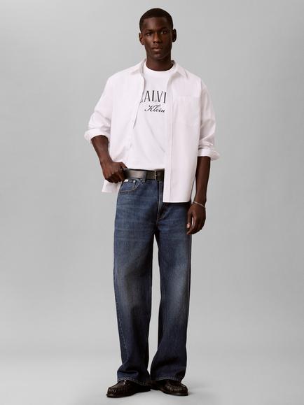 Calvin Klein Cotton Relaxed Fit Arched Logo T-shirt, White - view 2, White
