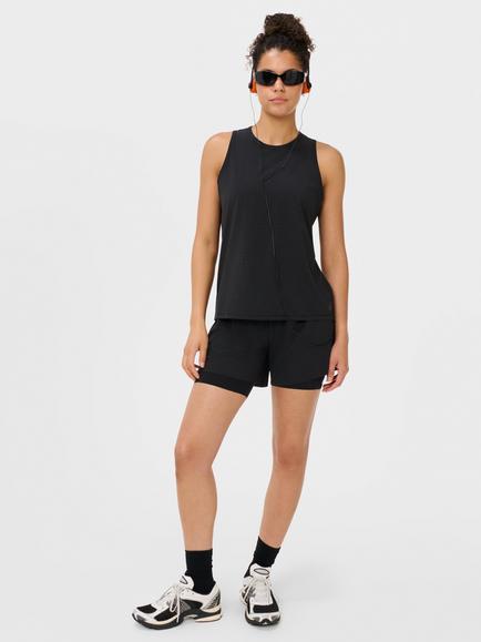 Sweaty Betty Ultimate Train Perforated Split Back Tank Top, Black - view 2, Black