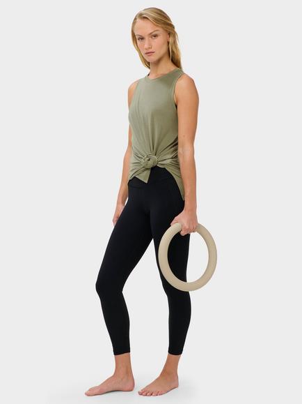 Sweaty Betty Soft Flow Studio Longline Tank Top, Bracken Green - view 2, Bracken Green